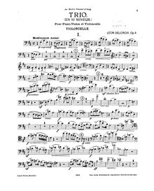 Partition violoncelle, Piano Trio, Op.4, Delcroix, Léon
