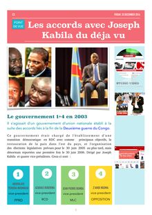 Les accords avec Joseph Kabila du déja vu