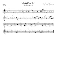 Partition viole de basse, octave aigu clef, Magnificat Primi Toni par Giovanni Pierluigi da Palestrina