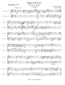 Partition , Fugue - trompettes 1/2 (B♭),  No.7 en F major, F major