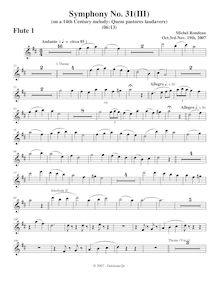 Partition flûte 1, Symphony No.31, D major, Rondeau, Michel par Michel Rondeau