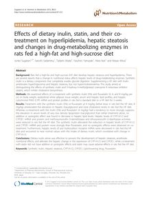 Effects of dietary inulin, statin, and their co-treatment on hyperlipidemia, hepatic steatosis and changes in drug-metabolizing enzymes in rats fed a high-fat and high-sucrose diet