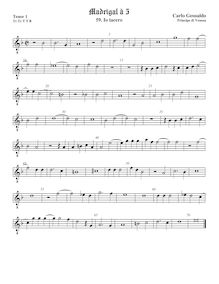 Partition ténor viole de gambe 1, octave aigu clef, Madrigali A Cinque Voci. Quatro Libro par Carlo Gesualdo