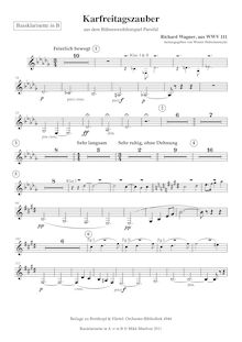 Partition basse clarinette en B?, Parsifal, Wagner, Richard