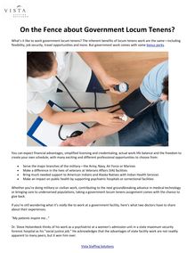 On the Fence about Government Locum Tenens?