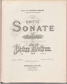 Partition complète, orgue Sonata No.3, F minor, Wolfrum, Philipp