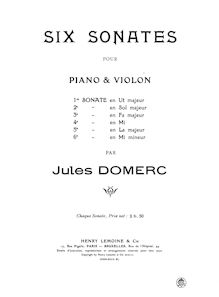 Partition Sonata 4 partition de piano, 6 sonates pour Piano et violon