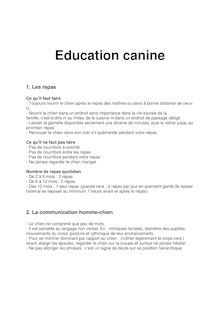 Education canine 