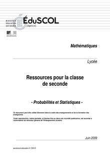 Ressources pour la classe de seconde - Probabilités et statistiques
