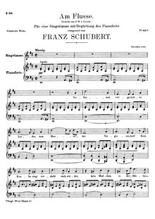 Partition complète, Am Flusse, D.766, By the River, D major, Schubert, Franz