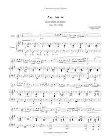 Partition complète, Fantaisie, Op.79, Fauré, Gabriel