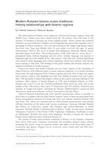 Modern Russian Islamic music traditions: history relationships ...