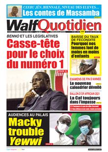 Walf Quotidien n°9024 - SAMEDI 23 DIMANCHE 24 AVRIL 2022