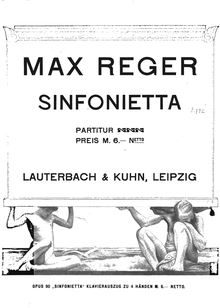 Partition complète, Sinfonietta, Op.90, Reger, Max par Max Reger