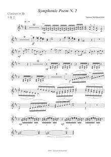 Partition clarinette 1/2 (B♭), symphonique Poem No.2, Krähenbühl, Samuel