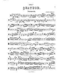 Partition violoncelle, Quatuor pour deux violons, alto et violoncelle