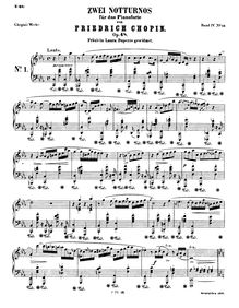 Partition complète, nocturnes, Chopin, Frédéric