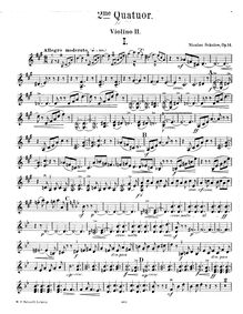 Partition violon 2, corde quatuor No.2, A major, Sokolov, Nikolay