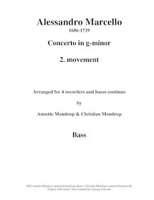 Partition , Adagio - basse enregistrement , hautbois Concerto, D minor