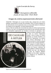 De Caligari à Hitler - Images du cinéma expressionniste allemand