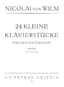 Partition complète, 24 Kleine Klavierstücke für den Unterricht, Op.81