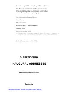 US Presidential Inaugural Addresses