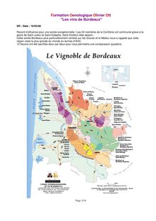 Formation Oenologique Olivier Ott "Les vins de Bordeaux"