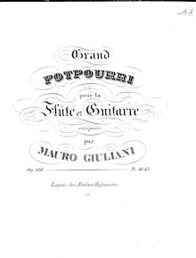 Partition parties complètes, Grand Potpourri pour flûte (ou violon) et guitare, Op.126