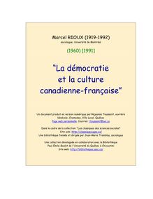 “La démocratie et la culture canadienne-française”.