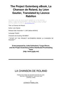 La Chanson de Roland : Translated from the Seventh Edition of Léon Gautier