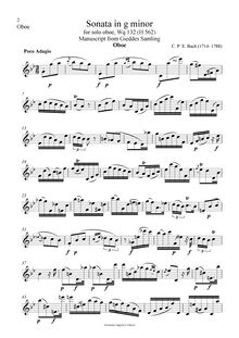 Partition complète, Sonata pour Solo flûte, A minor, Bach, Carl Philipp Emanuel par Carl Philipp Emanuel Bach