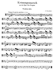 Partition Trombones (Alto, ténor, basse), Le prophète, Grand opéra en cinq actes