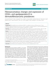 Fibrosarcomatous changes and expression of CD34+ and apolipoprotein-D in dermatofibrosarcoma protuberans