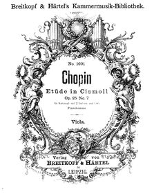 Partition de viole de gambe, Etudes Op.25, Chopin, Frédéric