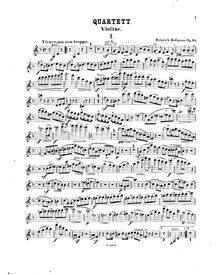 Partition de violon, Piano quatuor, D minor, Hofmann, Heinrich