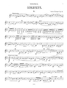 Partition violon II , partie, quintette pour Piano et cordes, Op.39