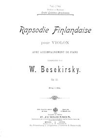 Partition de piano, Rapsodie finlandaise, Op.21, Finnish Rhapsody