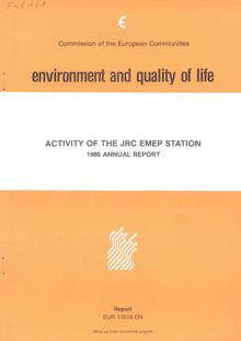 Activity of the JRC EMEP station