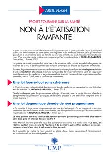 Projet Touraine sur la santé : non à l étatisation rampante
