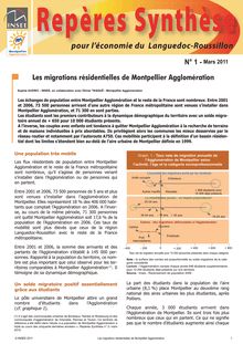 Les migrations résidentielles de Montpellier Agglomération