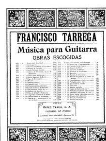 Partition guitare score, Minuetto, Tárrega, Francisco