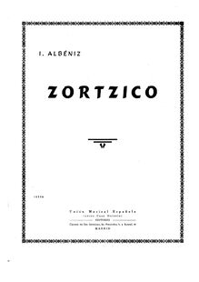 Partition complète, Zortzico, Arbolapian, Albéniz, Isaac