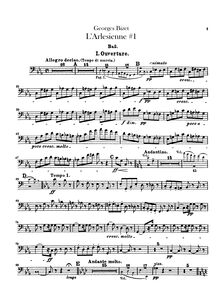 Partition Basses, L Arlésienne  No.1, Bizet, Georges