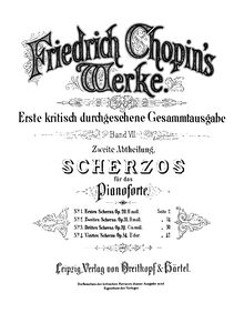 Partition Cover Page, Scherzo No.1, B minor, Chopin, Frédéric