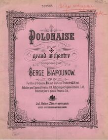 Partition couverture couleur, Polonaise pour Grande orchestre, Op.16