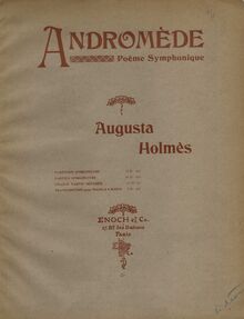 Partition couverture couleur, Andromède, Holmès, Augusta Mary Anne