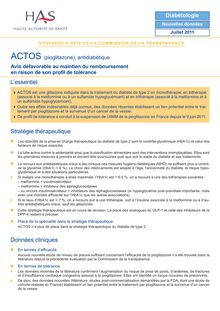 ACTOS - Synthèse d avis ACTOS - CT-10961