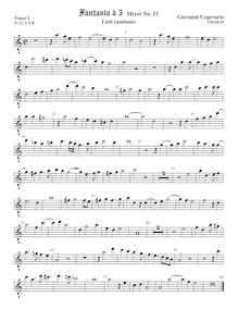 Partition ténor viole de gambe 1, octave aigu clef, Fantasia pour 5 violes de gambe, RC 66