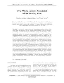 Oral White Lesions Associated with Chewing Khat
