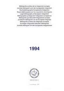 Legal bibliography of European integration 1994